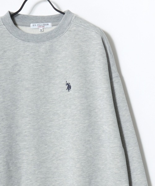 U.S. POLO ASSN.(ユーエスポロアッスン)の「U.S. POLO ASSN./ユーエスポロアッスン オーバーサイズ 裏起毛 ロゴ ワンポイント刺繍 スウェット トレーナー/レディース(スウェット・レディース・ベージュ/ブラック/オートミール/グリーン/ピンク/ネイビー/グレー/ブラウン・L/M)」の9枚目の写真