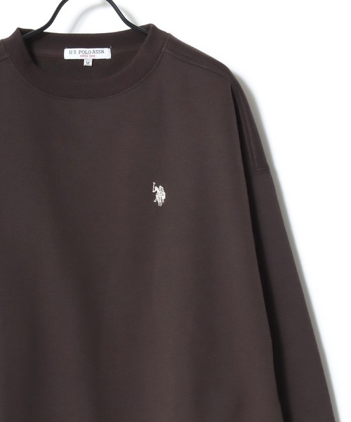 U.S. POLO ASSN.(ユーエスポロアッスン)の「U.S. POLO ASSN./ユーエスポロアッスン オーバーサイズ 裏起毛 ロゴ ワンポイント刺繍 スウェット トレーナー/レディース(スウェット・レディース・ベージュ/ブラック/オートミール/グリーン/ピンク/ネイビー/グレー/ブラウン・L/M)」の10枚目の写真