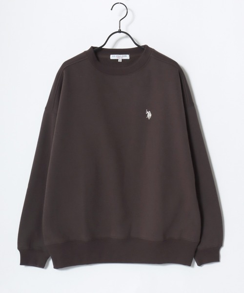 U.S. POLO ASSN.(ユーエスポロアッスン)の「U.S. POLO ASSN./ユーエスポロアッスン オーバーサイズ 裏起毛 ロゴ ワンポイント刺繍 スウェット トレーナー/レディース(スウェット・レディース・ベージュ/ブラック/オートミール/グリーン/ピンク/ネイビー/グレー/ブラウン・L/M)」の12枚目の写真