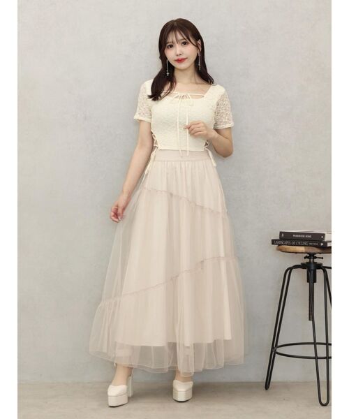 EATME（イートミー）の「サイドレースアップクロップドTOP（Tシャツ/カットソー・レディース・ブルー/オフホワイト/ブラック/イエロー・FREE）」の9枚目の写真