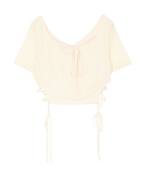 EATME（イートミー）の「サイドレースアップクロップドTOP（Tシャツ/カットソー・レディース・ブルー/オフホワイト/ブラック/イエロー・FREE）」の19枚目の写真