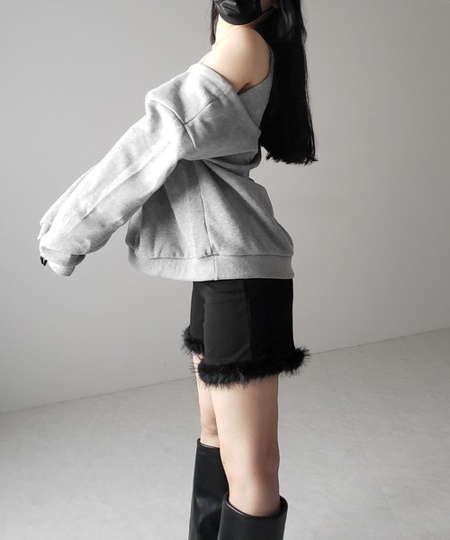 me+em select(ミームセレクト)の「【 4size 】ヘムフェザーバイカーショートパンツ / hem feather biker short pants(その他パンツ・レディース・ブラック・SMALL/MEDIUM/LARGE/X-SMALL)」の12枚目の写真