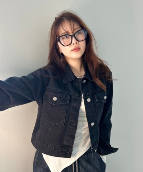 ipugo(イプゴ)の「ipugo/イプゴ オーバーサイズ デニムジャケット(デニムジャケット・レディース・ブラック/ブルー・FREE)」の1枚目の写真