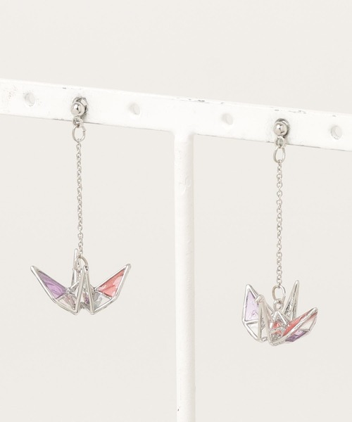 gargle ガーグル：JAPANシリーズ ミニステンド鶴 ツル 折り鶴 ピアス