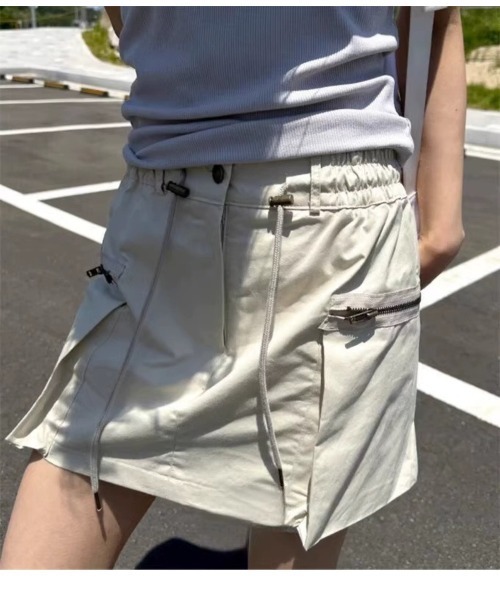 VIBGYOR（ヴィブジョー）の「【Re:one】ビッグポケットスカート(MA)（スカート・レディース・ホワイト/カーキ・ONE SIZE）」の7枚目の写真