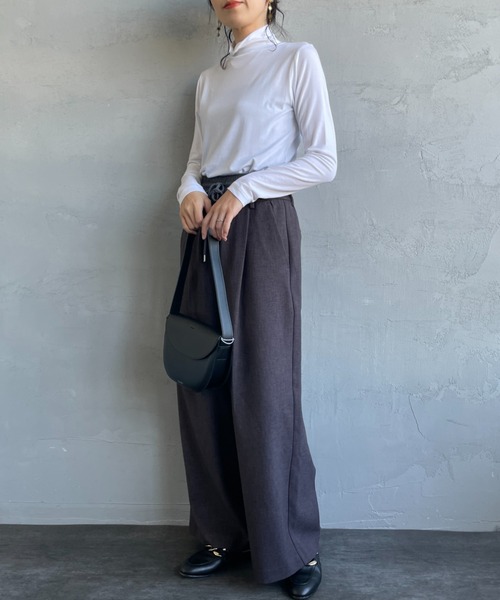 HANES（ヘインズ）の「[HANES/ヘインズ] ソフトフィット タートルネックTシャツ（Tシャツ/カットソー・レディース・ブラック/ホワイト・F）」の3枚目の写真