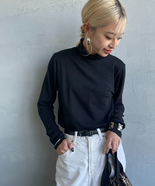 HANES（ヘインズ）の「[HANES/ヘインズ] ソフトフィット タートルネックTシャツ（Tシャツ/カットソー・レディース・ブラック/ホワイト・F）」の13枚目の写真