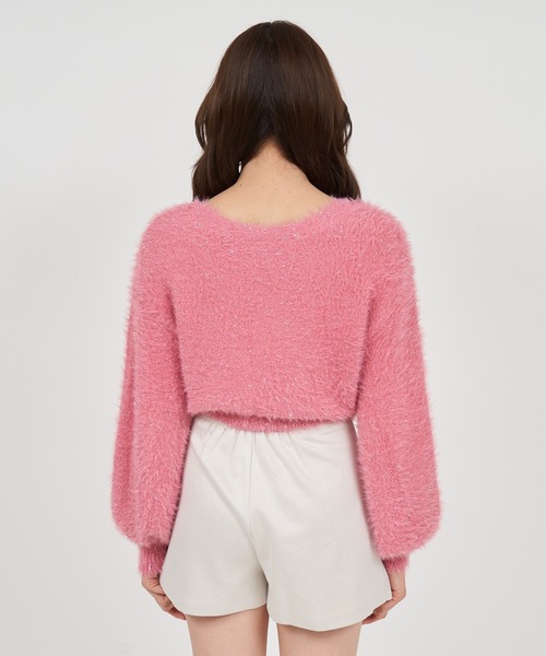 ROYAL PARTY（ロイヤルパーティー）の「2wayラメシャギーニットカーディガン（カーディガン/ボレロ・レディース・ブラック/ライトグレー/ピンク・FREE）」の12枚目の写真