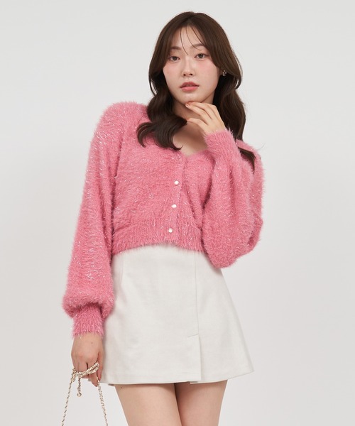 ROYAL PARTY（ロイヤルパーティー）の「2wayラメシャギーニットカーディガン（カーディガン/ボレロ・レディース・ブラック/ライトグレー/ピンク・FREE）」の13枚目の写真