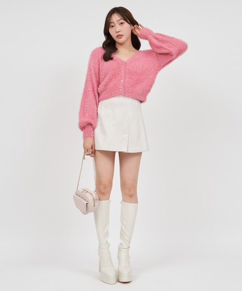 ROYAL PARTY（ロイヤルパーティー）の「2wayラメシャギーニットカーディガン（カーディガン/ボレロ・レディース・ブラック/ライトグレー/ピンク・FREE）」の14枚目の写真