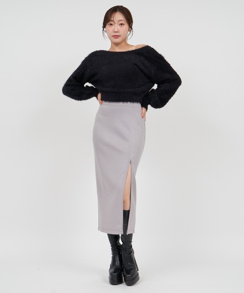 ROYAL PARTY（ロイヤルパーティー）の「2wayラメシャギーニットカーディガン（カーディガン/ボレロ・レディース・ブラック/ライトグレー/ピンク・FREE）」の18枚目の写真