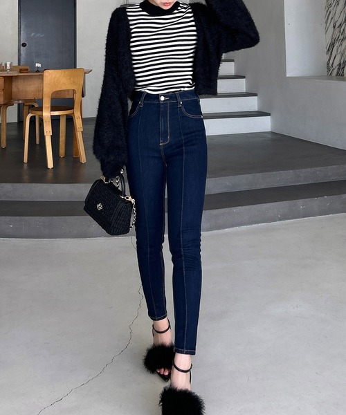 ROYAL PARTY（ロイヤルパーティー）の「2wayラメシャギーニットカーディガン（カーディガン/ボレロ・レディース・ブラック/ライトグレー/ピンク・FREE）」の7枚目の写真