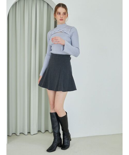 MERCURYDUO（マーキュリーデュオ）の「ビッグケーブルニット（ニット/セーター・レディース・ライトブルー/アイボリー/レッド/チャコールグレー・FREE）」の12枚目の写真