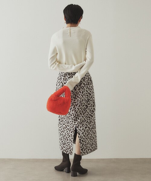 OPAQUE.CLIP（オペークドットクリップ）の「◆ハイネックリブニット／FILIVIVI・フィルビビ【洗濯機洗い可】（ニット/セーター・レディース・ブラック/ホワイト系5/オフホワイト/ベージュ・42/38/36/40）」の9枚目の写真