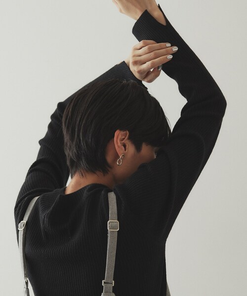 OPAQUE.CLIP（オペークドットクリップ）の「◆ハイネックリブニット／FILIVIVI・フィルビビ【洗濯機洗い可】（ニット/セーター・レディース・ブラック/ホワイト系5/オフホワイト/ベージュ・42/38/36/40）」の11枚目の写真