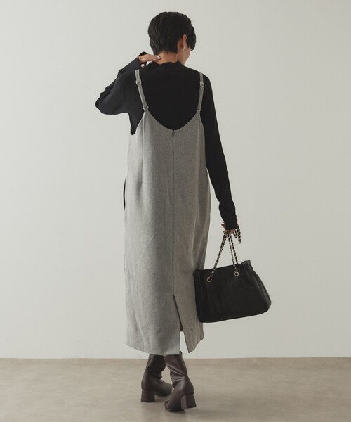 OPAQUE.CLIP（オペークドットクリップ）の「◆ハイネックリブニット／FILIVIVI・フィルビビ【洗濯機洗い可】（ニット/セーター・レディース・ブラック/ホワイト系5/オフホワイト/ベージュ・42/38/36/40）」の13枚目の写真