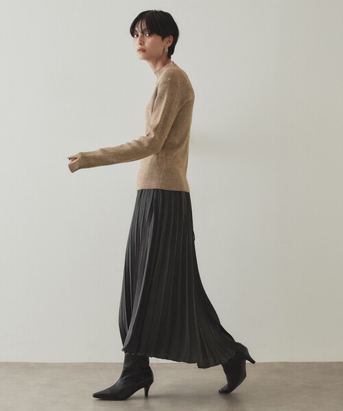 OPAQUE.CLIP（オペークドットクリップ）の「◆ハイネックリブニット／FILIVIVI・フィルビビ【洗濯機洗い可】（ニット/セーター・レディース・ブラック/ホワイト系5/オフホワイト/ベージュ・42/38/36/40）」の17枚目の写真