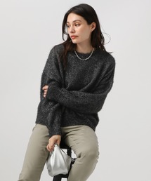 BAYFLOW | [柔らかなフェザー素材]スパンコールニットプルオーバー(ニット/セーター)