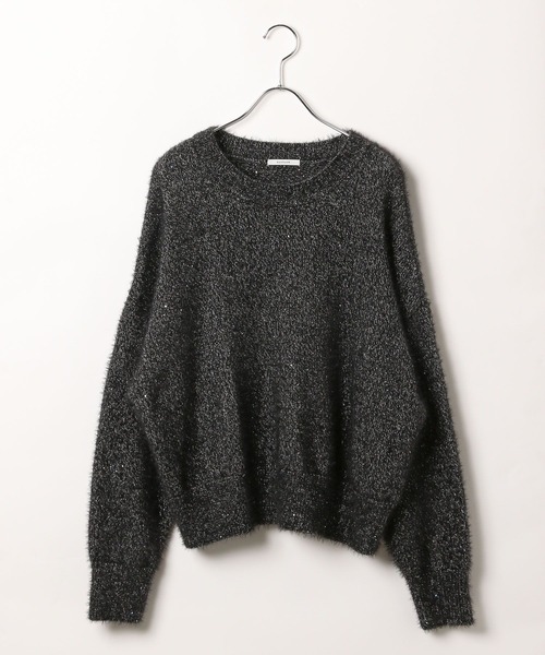 BAYFLOW（ベイフロー）の「[柔らかなフェザー素材]スパンコールニットプルオーバー（ニット/セーター・レディース・ブルー/モカ/グレイッシュベージュ/ブラック・FREE）」の14枚目の写真