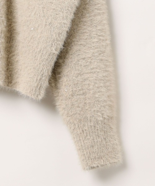 BAYFLOW（ベイフロー）の「[柔らかなフェザー素材]スパンコールニットプルオーバー（ニット/セーター・レディース・ブルー/モカ/グレイッシュベージュ/ブラック・FREE）」の21枚目の写真