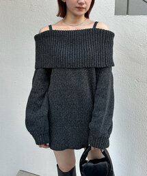 mline | [mline]オフショルミニ ニットワンピース(ワンピース)