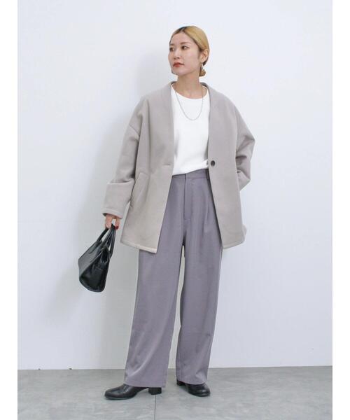 Samansa Mos2 blue（サマンサモスモスブルー）の「◎ワイドスラックスパンツ（その他パンツ・レディース・グレー/ブラック/キナリ・F）」の8枚目の写真