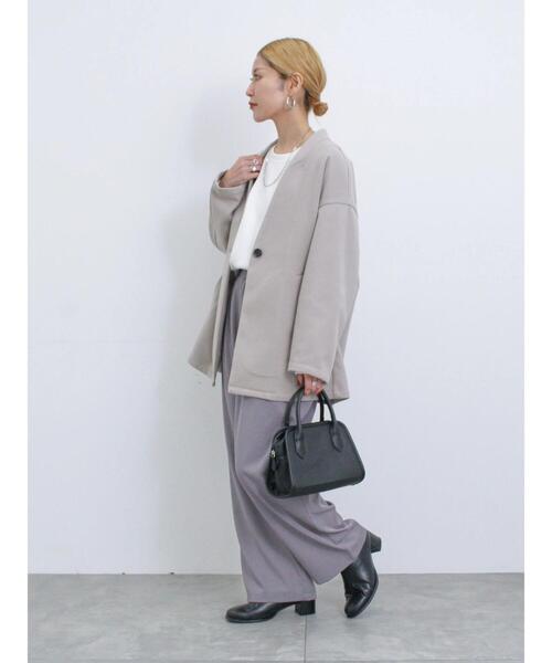 Samansa Mos2 blue（サマンサモスモスブルー）の「◎ワイドスラックスパンツ（その他パンツ・レディース・グレー/ブラック/キナリ・F）」の9枚目の写真