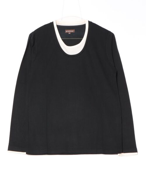 ARCHIVER(アーカイバ)の「フェクレイヤード長袖Tシャツ(Tシャツ/カットソー・メンズ・ブラック・MEDIUM)」の2枚目の写真