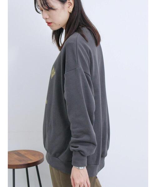 Samansa Mos2 blue（サマンサモスモスブルー）の「ロゴ入りビッグスウェット（Tシャツ/カットソー・レディース・トップグレー/ブルー/チャコールグレー/キナリ/グリーン・F）」の9枚目の写真