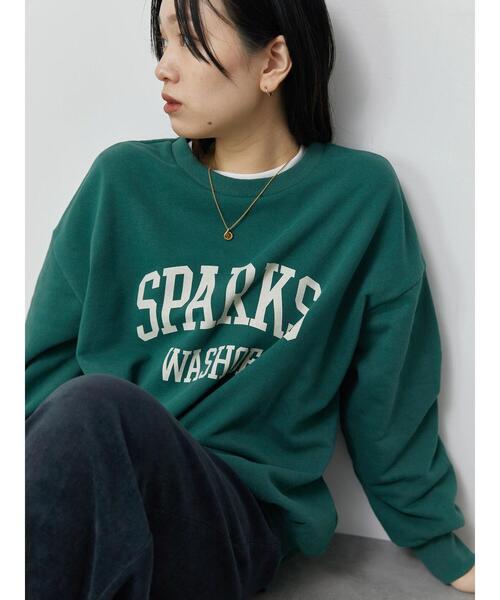 Samansa Mos2 blue（サマンサモスモスブルー）の「ロゴ入りビッグスウェット（Tシャツ/カットソー・レディース・トップグレー/ブルー/チャコールグレー/キナリ/グリーン・F）」の12枚目の写真