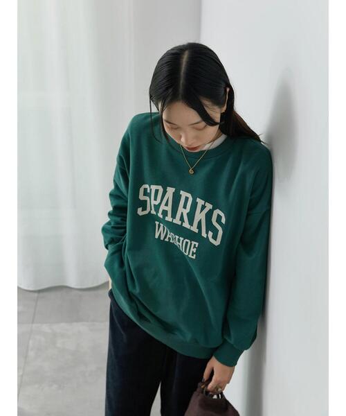 Samansa Mos2 blue（サマンサモスモスブルー）の「ロゴ入りビッグスウェット（Tシャツ/カットソー・レディース・トップグレー/ブルー/チャコールグレー/キナリ/グリーン・F）」の14枚目の写真