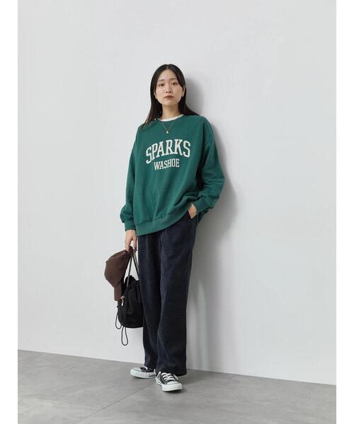 Samansa Mos2 blue（サマンサモスモスブルー）の「ロゴ入りビッグスウェット（Tシャツ/カットソー・レディース・トップグレー/ブルー/チャコールグレー/キナリ/グリーン・F）」の16枚目の写真