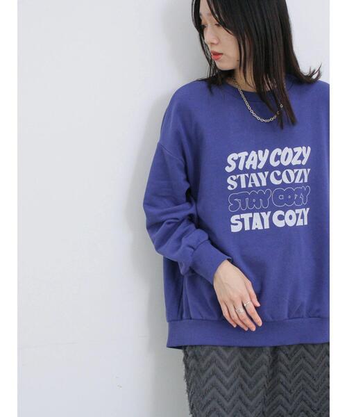 Samansa Mos2 blue（サマンサモスモスブルー）の「ロゴ入りビッグスウェット（Tシャツ/カットソー・レディース・トップグレー/ブルー/チャコールグレー/キナリ/グリーン・F）」の18枚目の写真