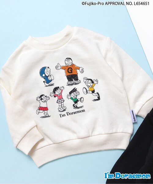 apres les cours（アプレレクール）の「NET別注Im Doraemon 2柄トレーナー（スウェット・キッズ・ブラック/オフホワイト・80/90/100/110/120/130）」の2枚目の写真