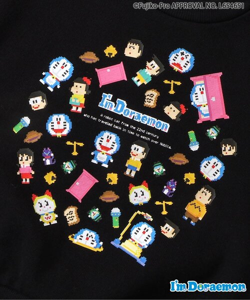 apres les cours（アプレレクール）の「NET別注Im Doraemon 2柄トレーナー（スウェット・キッズ・ブラック/オフホワイト・80/90/100/110/120/130）」の11枚目の写真