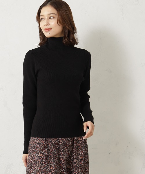 FOUND GOOD（ファウンドグッド）の「COZYリブハイネックニット（ニット/セーター・レディース・ベージュ/ブラック/アイボリー/グレー系/ブラウン系/ブルー系5/イエロー系5/レッド系8・S/M/L）」の12枚目の写真