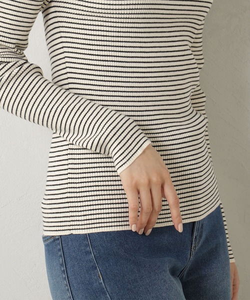 FOUND GOOD（ファウンドグッド）の「COZYリブハイネックニット（ニット/セーター・レディース・ベージュ/ブラック/アイボリー/グレー系/ブラウン系/ブルー系5/イエロー系5/レッド系8・S/M/L）」の15枚目の写真