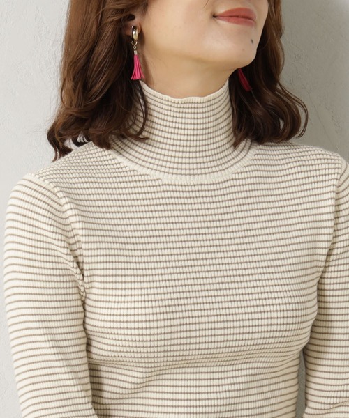 FOUND GOOD（ファウンドグッド）の「COZYリブハイネックニット（ニット/セーター・レディース・ベージュ/ブラック/アイボリー/グレー系/ブラウン系/ブルー系5/イエロー系5/レッド系8・S/M/L）」の17枚目の写真