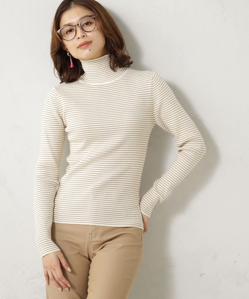 FOUND GOOD（ファウンドグッド）の「COZYリブハイネックニット（ニット/セーター・レディース・ベージュ/ブラック/アイボリー/グレー系/ブラウン系/ブルー系5/イエロー系5/レッド系8・S/M/L）」の20枚目の写真