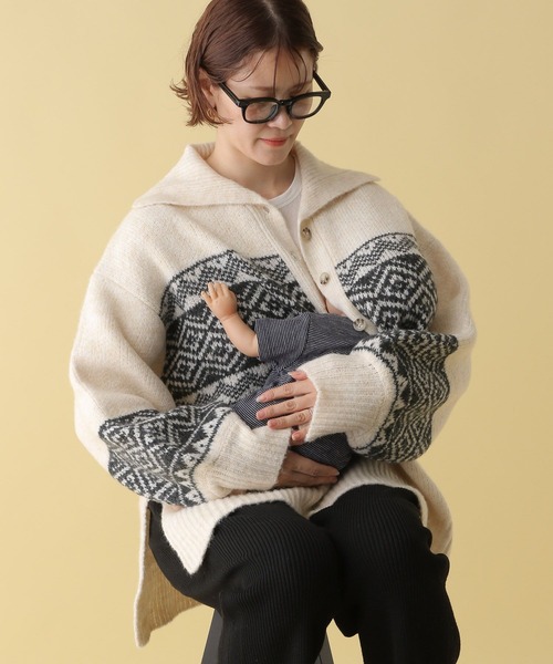 LEPSIM（レプシィム）の「【産前・産後対応】マタニティ／5ゲージノルディックプルオーバー　152822（マタニティウェア/グッズ・レディース・ライトブルー/グレー/アイボリー・FREE）」の16枚目の写真