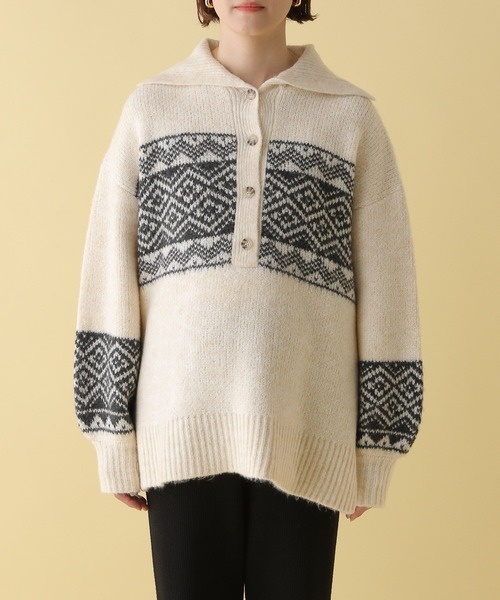 LEPSIM（レプシィム）の「【産前・産後対応】マタニティ／5ゲージノルディックプルオーバー　152822（マタニティウェア/グッズ・レディース・ライトブルー/グレー/アイボリー・FREE）」の17枚目の写真