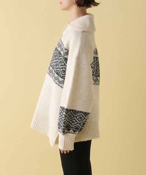 LEPSIM（レプシィム）の「【産前・産後対応】マタニティ／5ゲージノルディックプルオーバー　152822（マタニティウェア/グッズ・レディース・ライトブルー/グレー/アイボリー・FREE）」の18枚目の写真