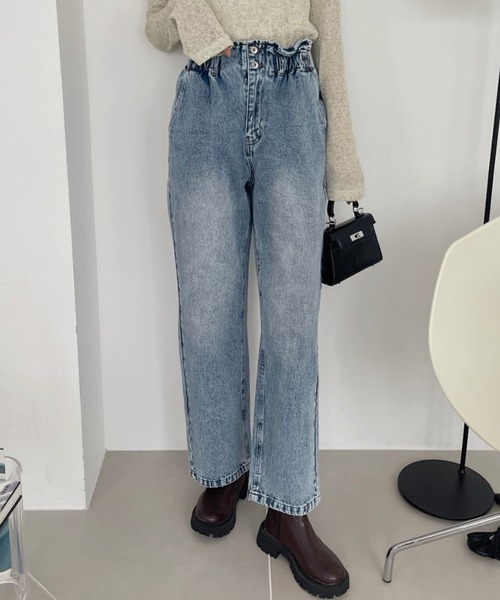 TREOVER(トレオーバー)の「ハイウエストデニムパンツ(デニムパンツ・レディース・ブラック/ブルー/サックスブルー・MEDIUM/LARGE)」の3枚目の写真