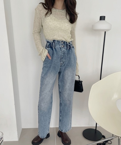 TREOVER(トレオーバー)の「ハイウエストデニムパンツ(デニムパンツ・レディース・ブラック/ブルー/サックスブルー・MEDIUM/LARGE)」の21枚目の写真