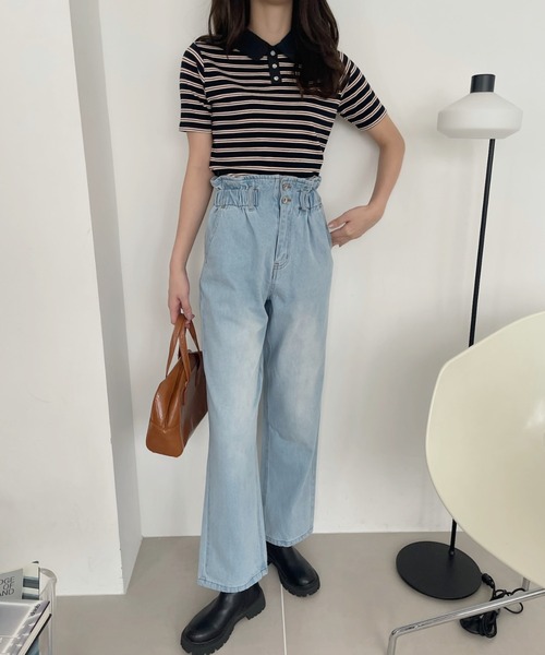 TREOVER(トレオーバー)の「ハイウエストデニムパンツ(デニムパンツ・レディース・ブラック/ブルー/サックスブルー・MEDIUM/LARGE)」の14枚目の写真