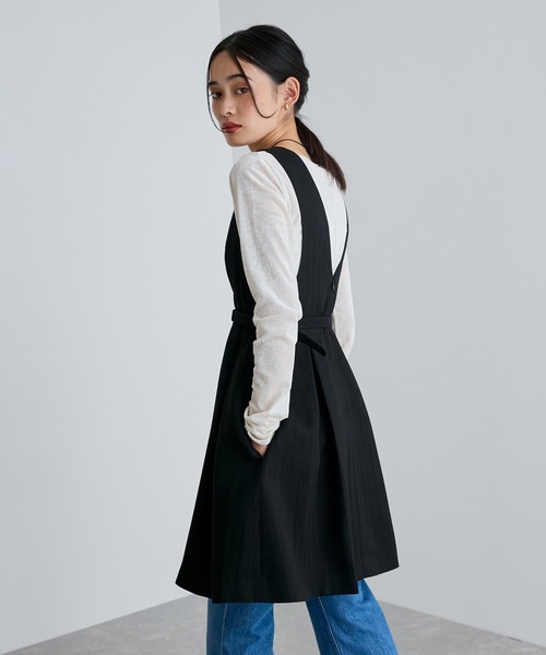 【セール】【洗える】ヘリンボーンミニジャンスカ(ワンピース)|VIS(ビス) 【セール】【洗える】ヘリンボーンミニジャンスカ(ワンピース)|VIS(ビス)