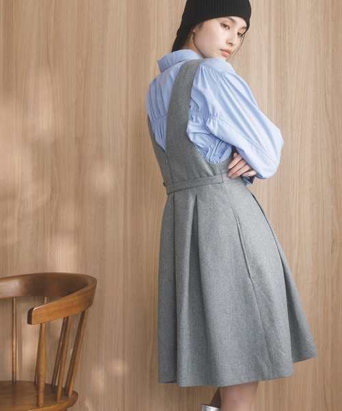 【セール】【洗える】ヘリンボーンミニジャンスカ(ワンピース)|VIS(ビス) 【セール】【洗える】ヘリンボーンミニジャンスカ(ワンピース)|VIS(ビス)