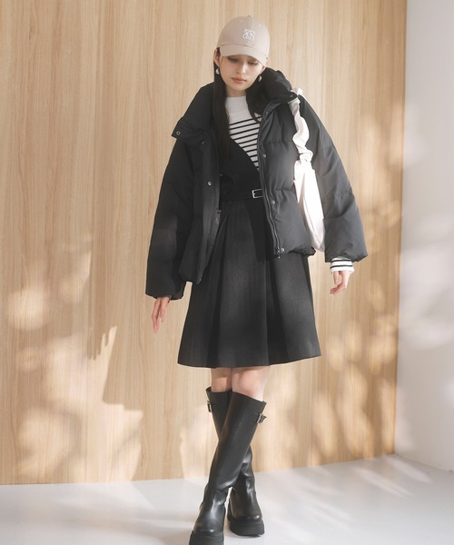 【セール】【洗える】ヘリンボーンミニジャンスカ(ワンピース)|VIS(ビス) 【セール】【洗える】ヘリンボーンミニジャンスカ(ワンピース)|VIS(ビス)