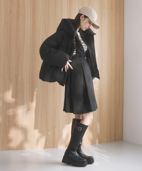 【セール】【洗える】ヘリンボーンミニジャンスカ(ワンピース)|VIS(ビス) 【セール】【洗える】ヘリンボーンミニジャンスカ(ワンピース)|VIS(ビス)