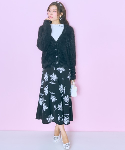 marun（マルン）の「＜大きいサイズ＞ ショート丈シャギーニットカーディガン marun（カーディガン/ボレロ・レディース・ブラック/ピンク・4L/3L/LL/L/5L）」の21枚目の写真